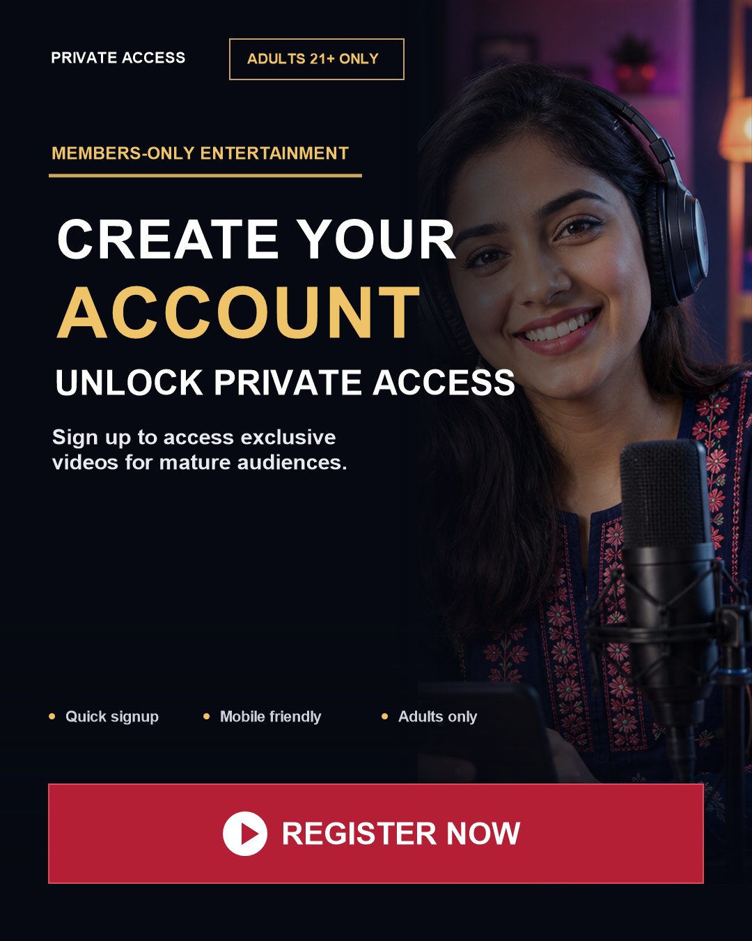 Create your adults-only private account